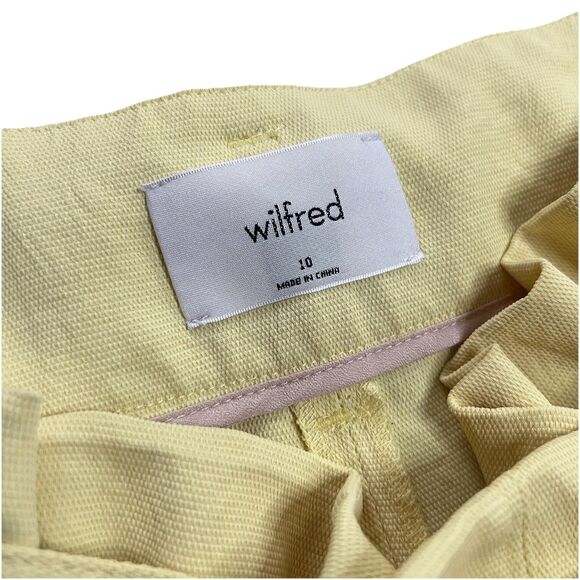 Wilfred Womens Yellow Pleated Front Pockets Belted Paperbag Shorts Size 10 - Picture 3 of 5